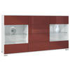 SIDEBOARD Bari Bordeaux Hochglanz - Bordeaux, Holzwerkstoff (138.5/75.5/35cm) - Vladon