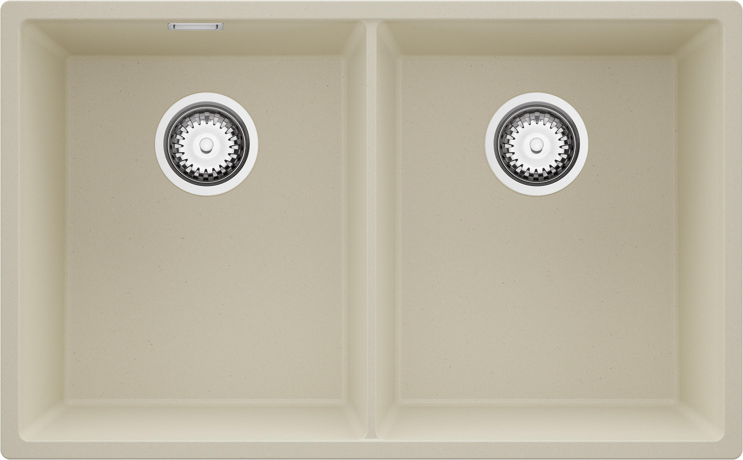 UNTERBAUSPÜLE GRANIT London Twin, 2-er set Beige 76/47 cm 2 Becken + Ablauf-Set ab 80er Unterschrank - Chromfarben/Beige, Kunststoff (76/20/47cm) - Primagran