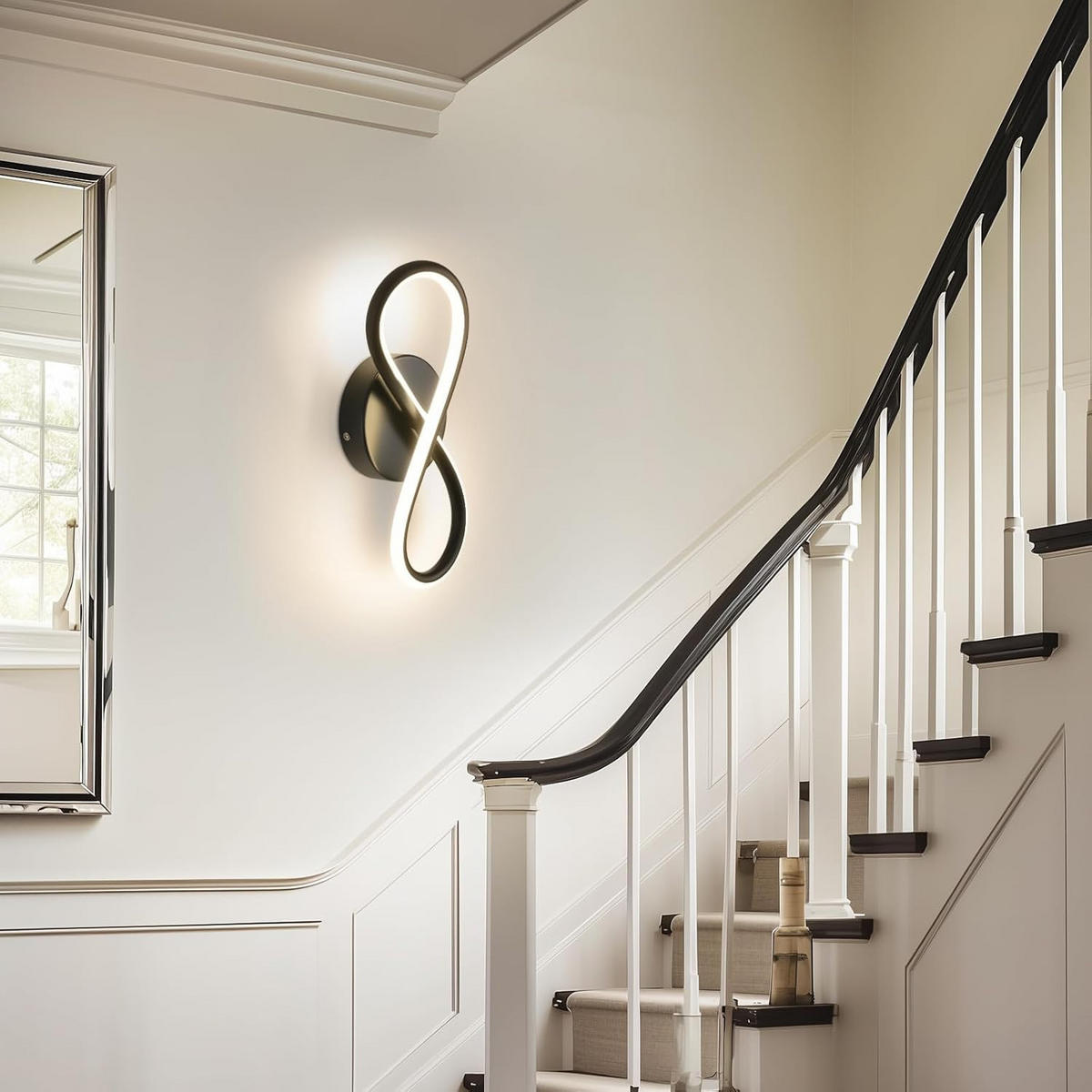 LED - WANDLEUCHTE Wellthar 12.0/9.0/31.0 cm - Schwarz, Kunststoff (12/9/31cm) - ZMH