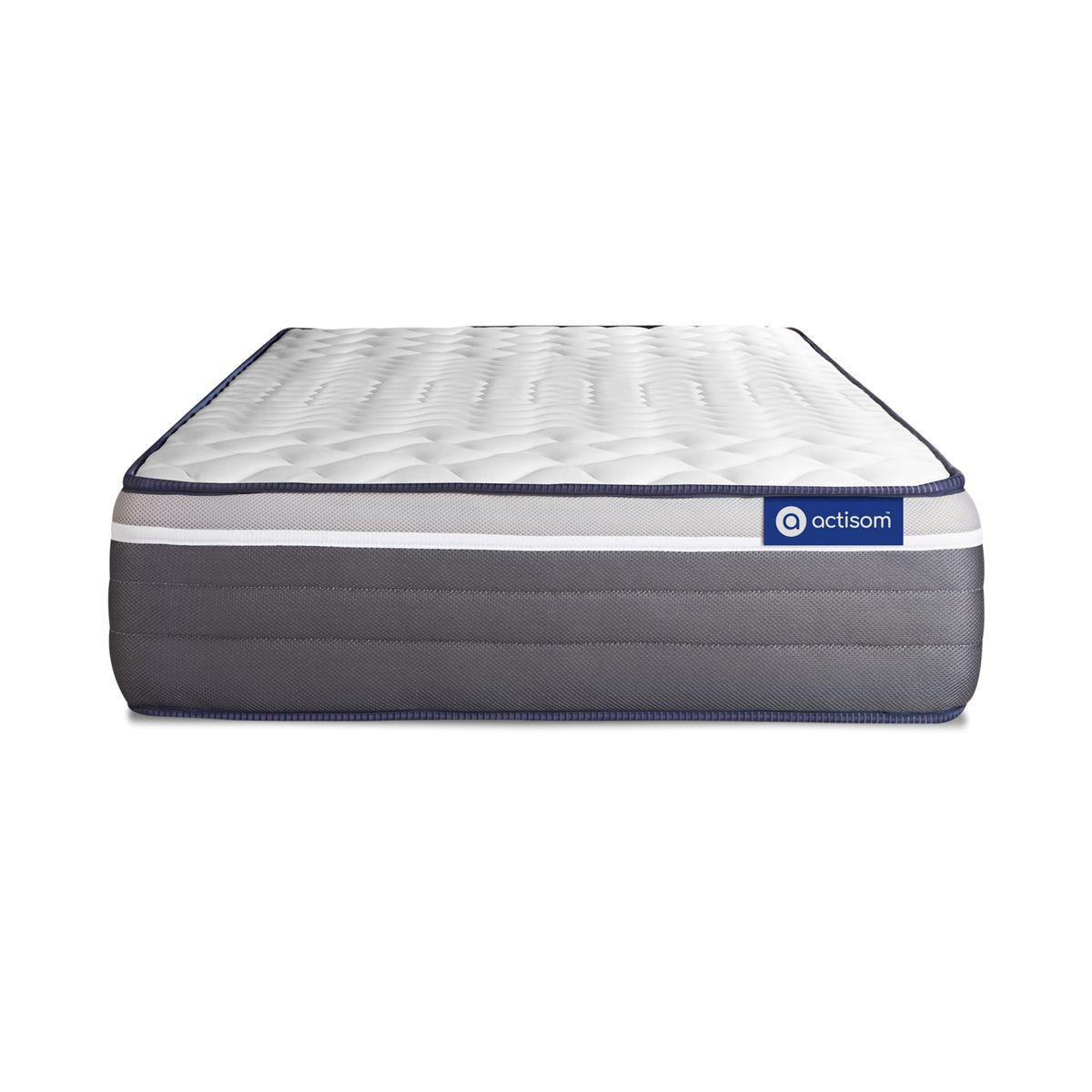 BETT Actimemo plus Memory-Schaum 90 x 190 cm h4 - Kit Bettgestell Weiß - Beige/Weiß, Karton/Holz (90/190cm) - ACTISOM