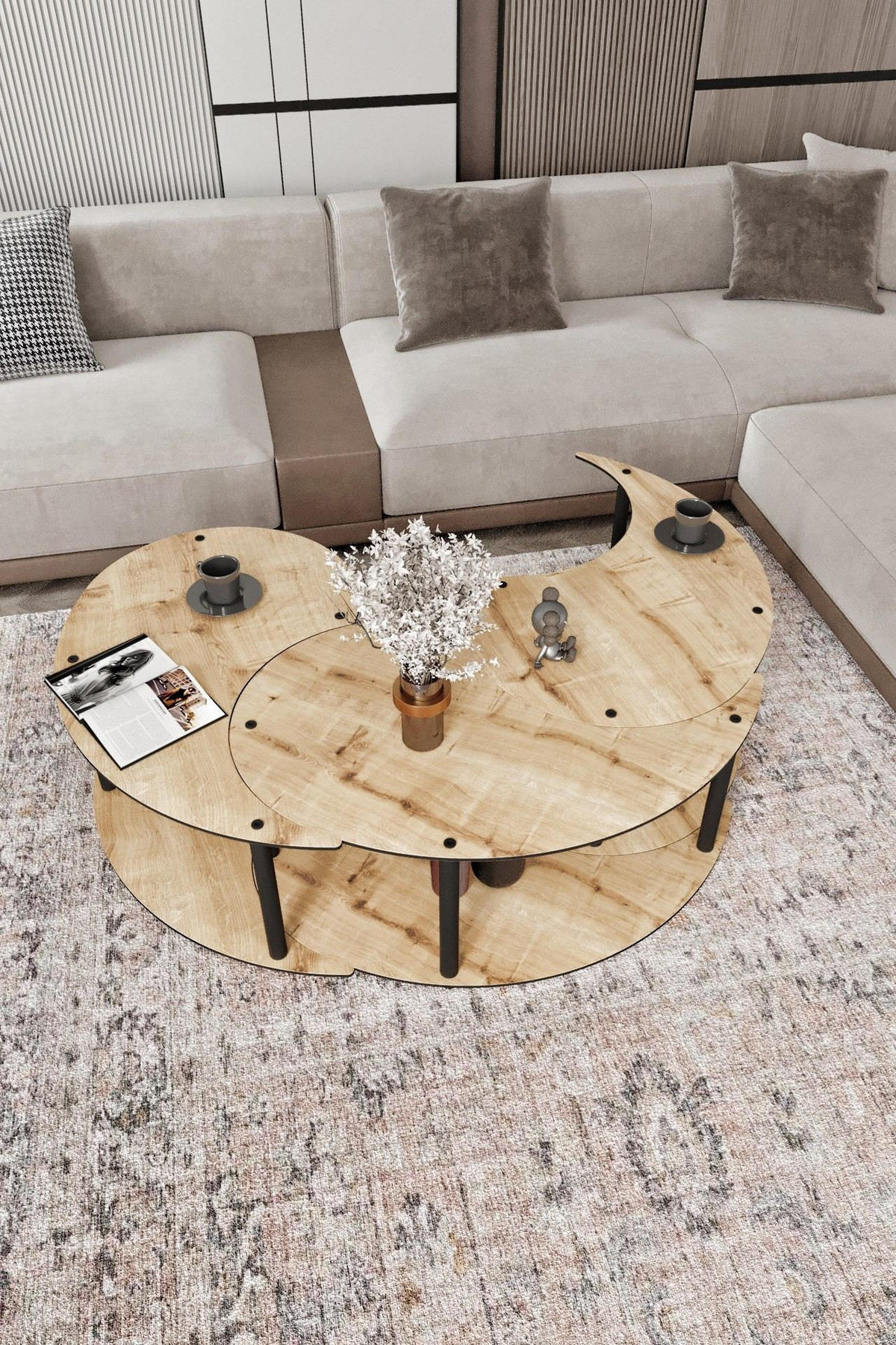 COUCHTISCH yin Braun - Braun, Holz (70/70/38cm) - Habitat Garten