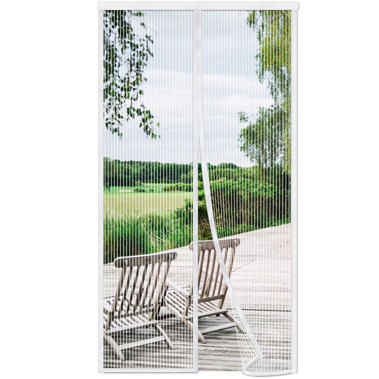 FLIEGENGITTER Tür 65 x 235 cm Weiß Magnetisch Ohne Bohren - Weiß, Textil (65/235/1cm)
