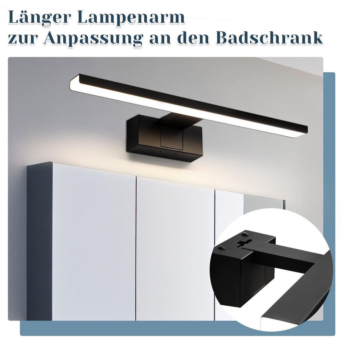 SPIEGELLEUCHTE Oberhausen 60/5.1/12.8 cm - Schwarz, Metall (60/5.1/12.8cm) - Nettlife