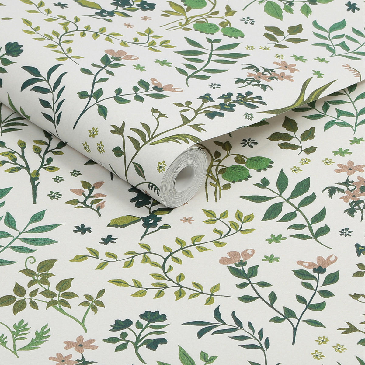 VLIESTAPETE Holcombe Blumen 1005x52cm - Weiß/Grün, Papier/Kunststoff (52/1000cm) - Joules