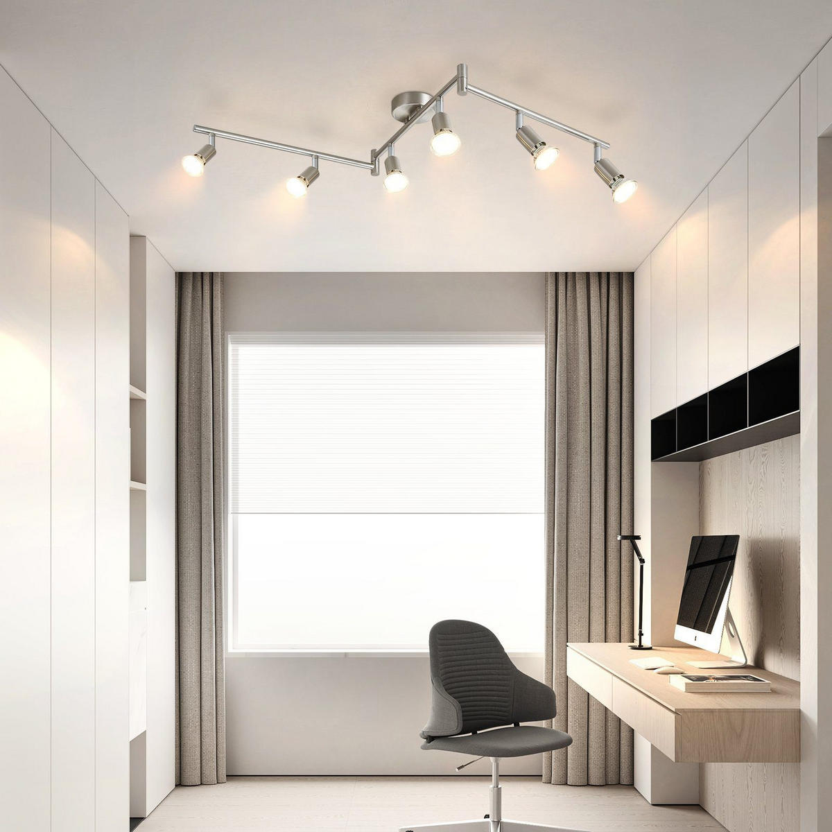 STRAHLER Aub 6-flammig 108/8/15 cm - Silberfarben, Metall (108/8/15cm) - Nettlife