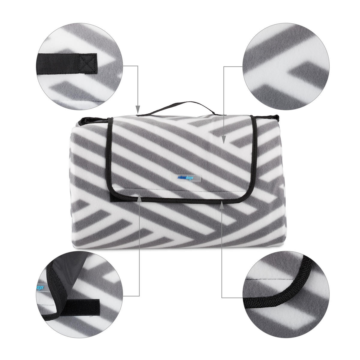 PIKNIK odeja - večbarvno, kovina/tekstil (200/200cm) - Relaxdays