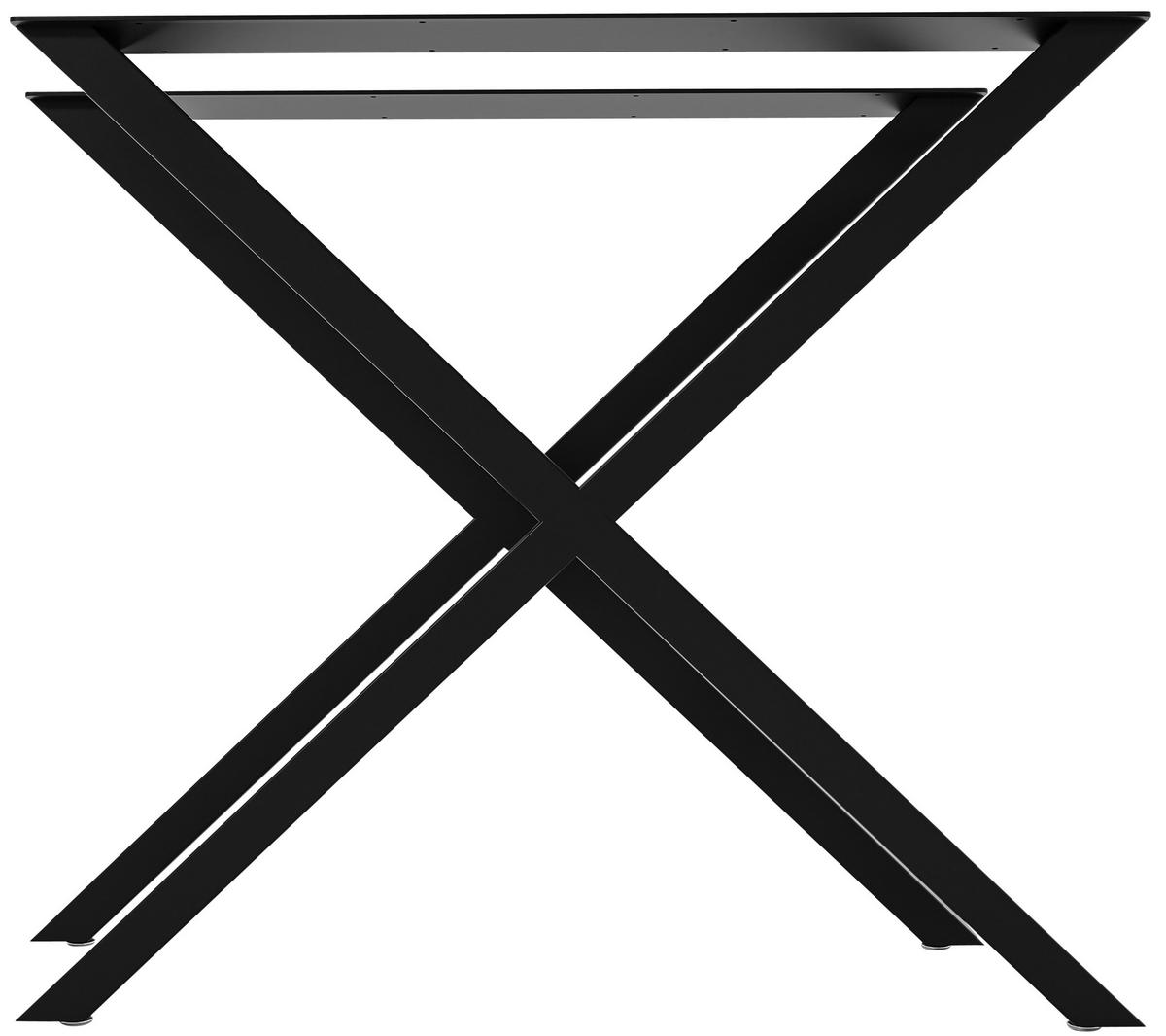 TISCHBEIN 2er Set Metall schwarz - Schwarz, Metall (8/72/70cm) - CLP