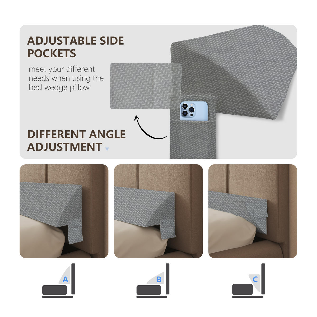 KEILKISSEN Kopfstütze - Grau, Textil (25/200cm) - Vercart