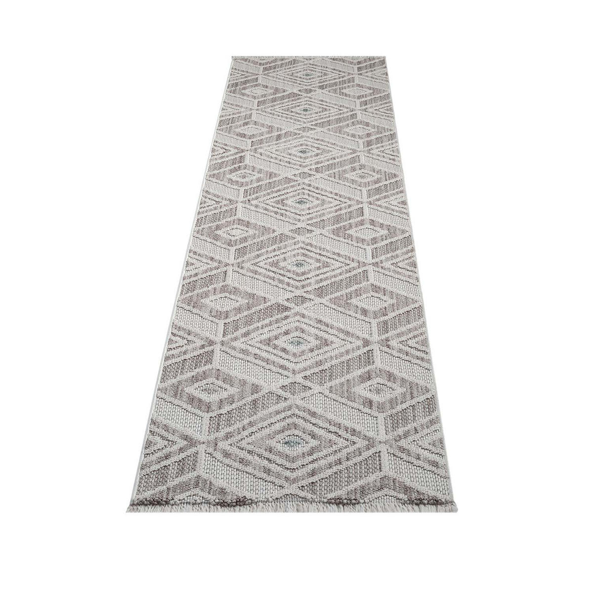 KURZFLOR-TEPPICH Lindo 8875 Grün 80x300 cm - Beige/Grün, Textil (80/300cm) - carpet city