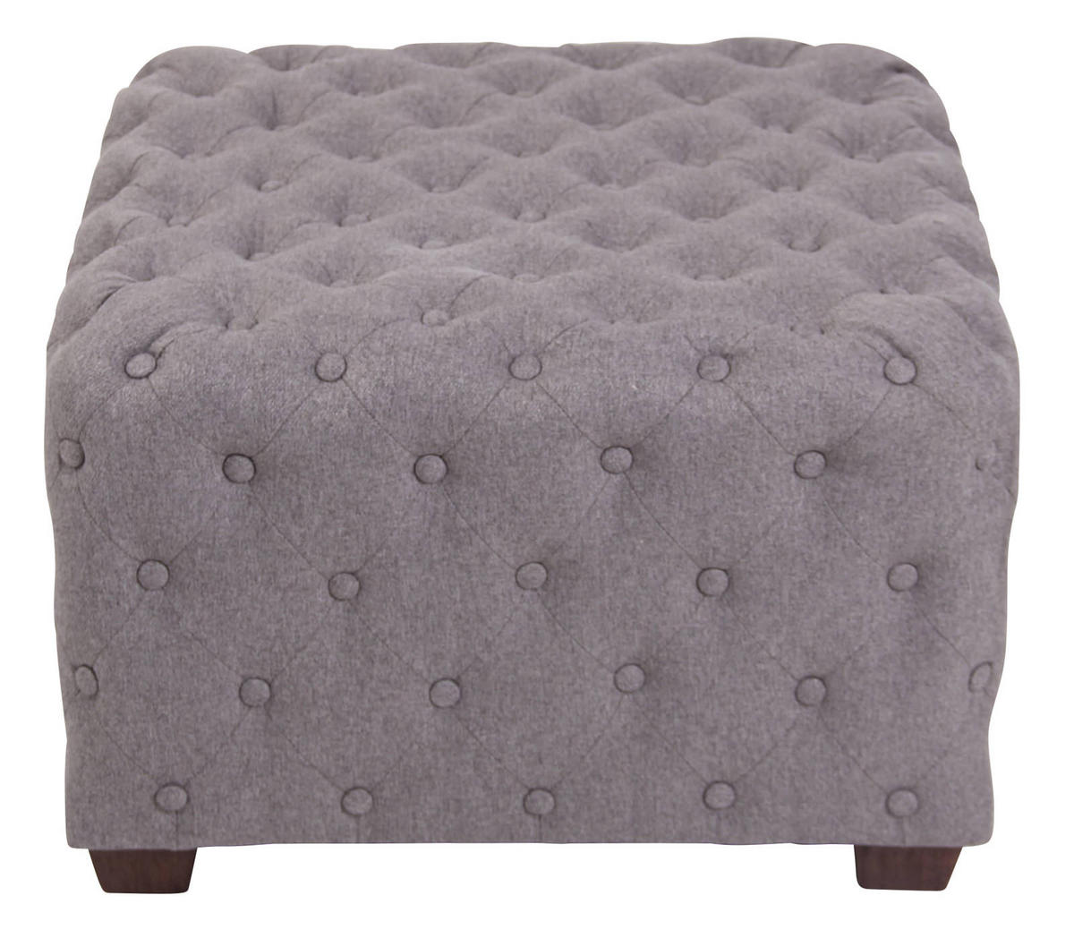 SITZWÜRFEL eckig 65/65/44 cm Stoff grau - Eukalyptusholzfarben/Grau, Holz/Textil (65/44/65cm) - CLP