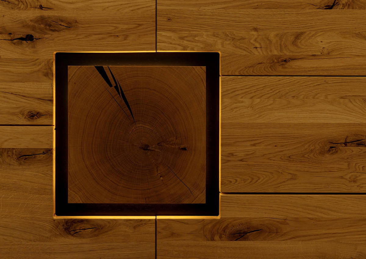 SIDEBOARD Wildeiche 160x43,5x80 natur geölt/lackiert KITZBÜHEL #128 - Naturfarben, Holz (160/80/44cm) - Massivmoebel24