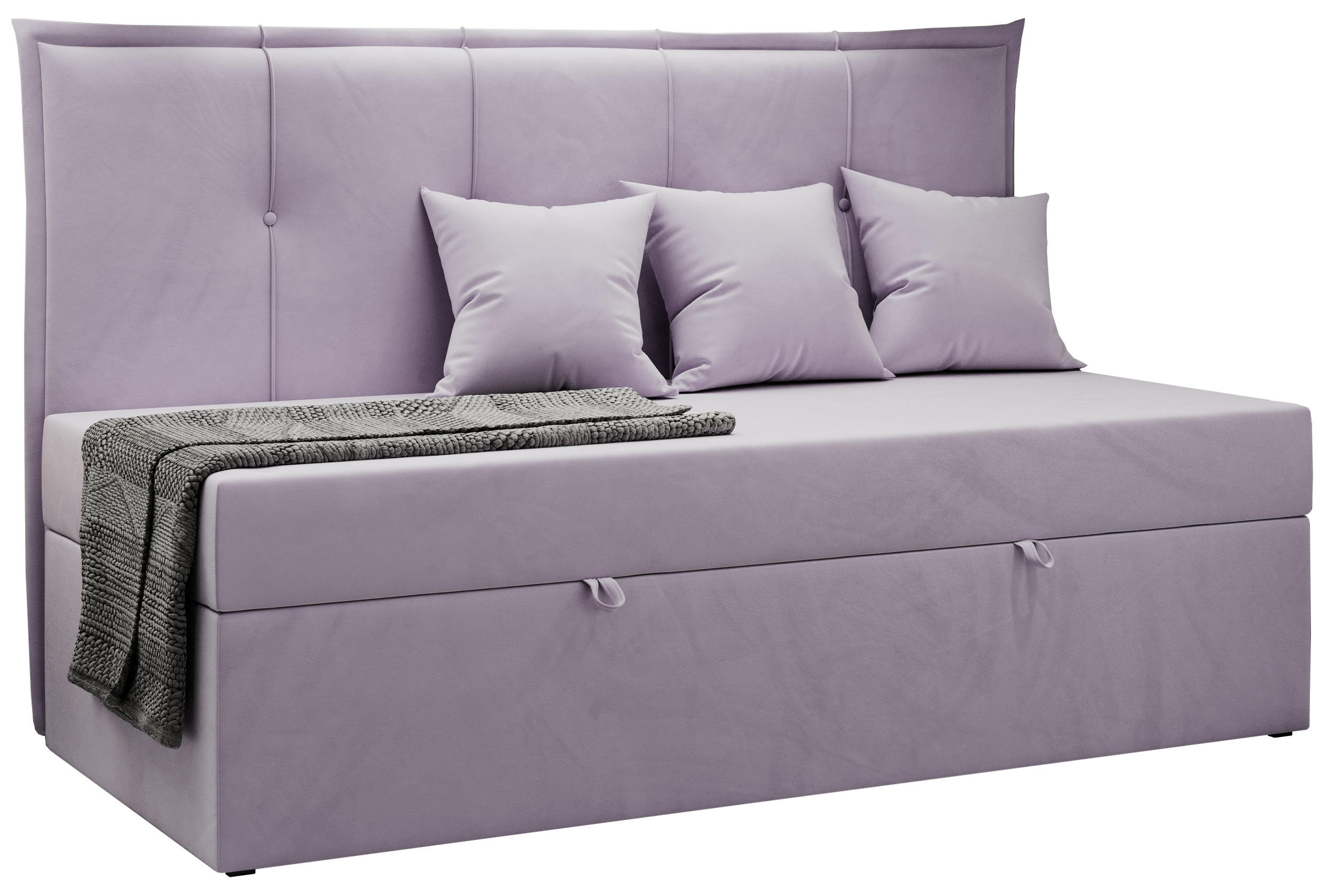 BOXBETT BANCO 90/200 Violett Velvet - H3 - Violett, Holz/Textil (90/200cm) - MKS