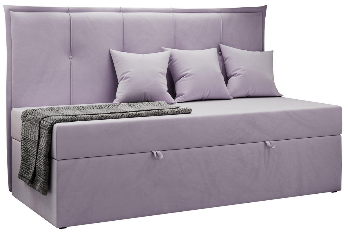 BOXBETT BANCO 90/200 Violett Velvet - H3 - Violett, Holz/Textil (90/200cm) - MKS