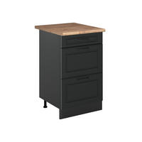 DULAP DE BAZĂ DE BUCĂTĂRIE R-Line, Casă de țară antracit/antracit, 50 cm стільниця Золотий дуб - antracit, compozit lemnos (50/81.6/60cm) - Vicco