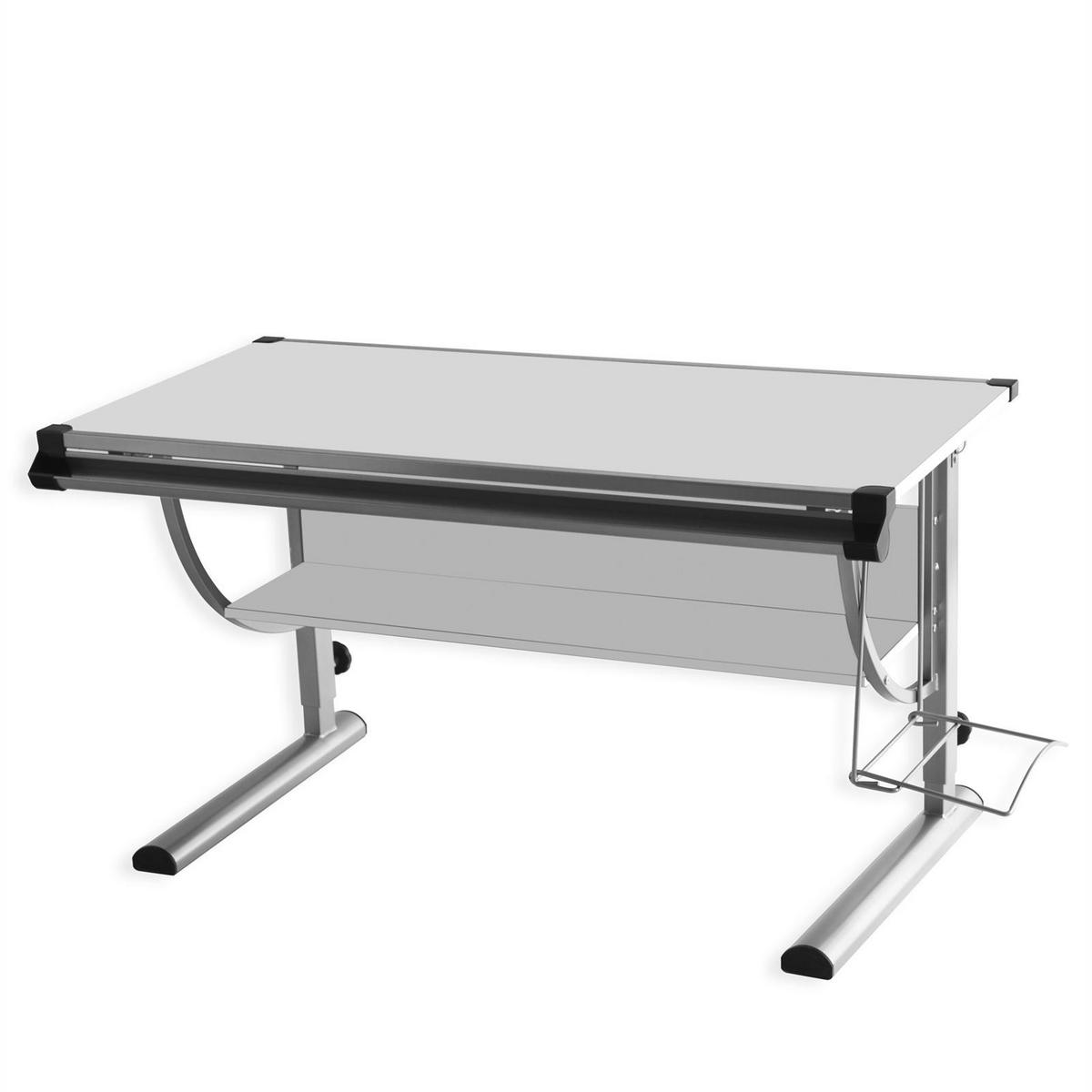 KINDERSCHREIBTISCH CINDY - Alufarben/Weiß, Holzwerkstoff/Metall (114/90/60cm) - IDIMEX