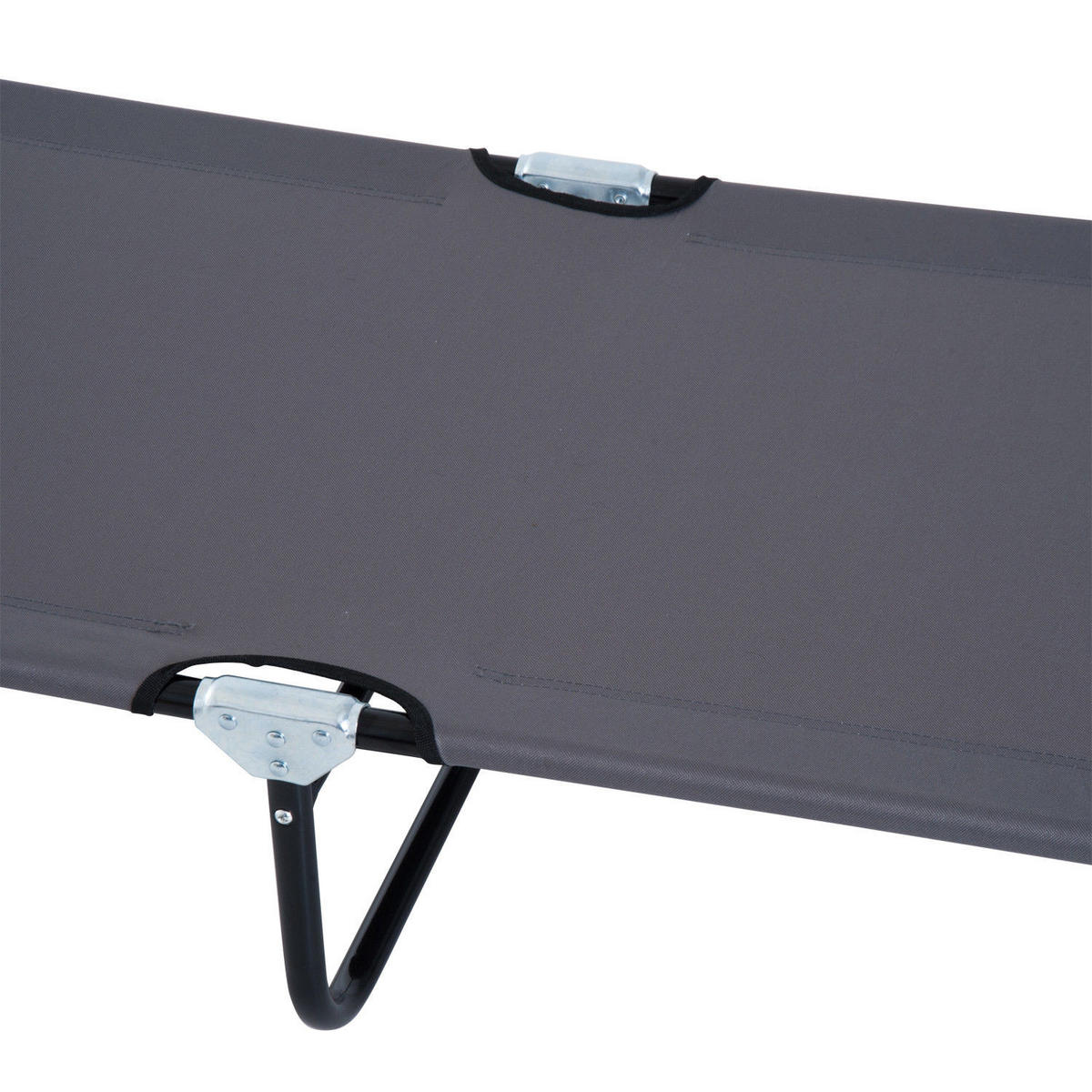 GARTENLIEGE mit Lesefenster Gesichtsöffnung Grau - Grau, Textil/Metall (56/28/190cm) - Outsunny