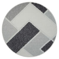 KURZFLOR-TEPPICH Lindo 8877 Grau 200x200 cm Rund - Grau, Textil (200/200cm) - carpet city