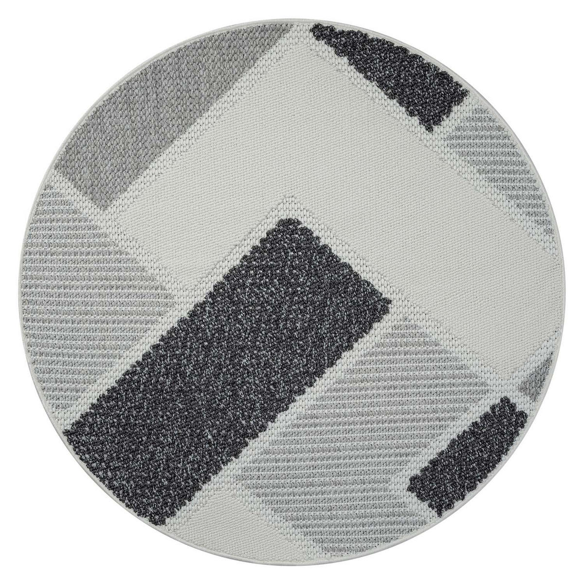 KURZFLOR-TEPPICH Lindo 8877 Grau 200x200 cm Rund - Grau, Textil (200/200cm) - carpet city