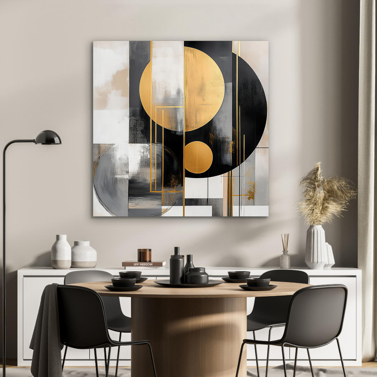 KOVOVÝ OBRAZ Abstraktné - Zlato - Striebro - Tvary - Estetické - Moderné 90x90 cm - zlatá, kov (90/90cm) - MuchoWow