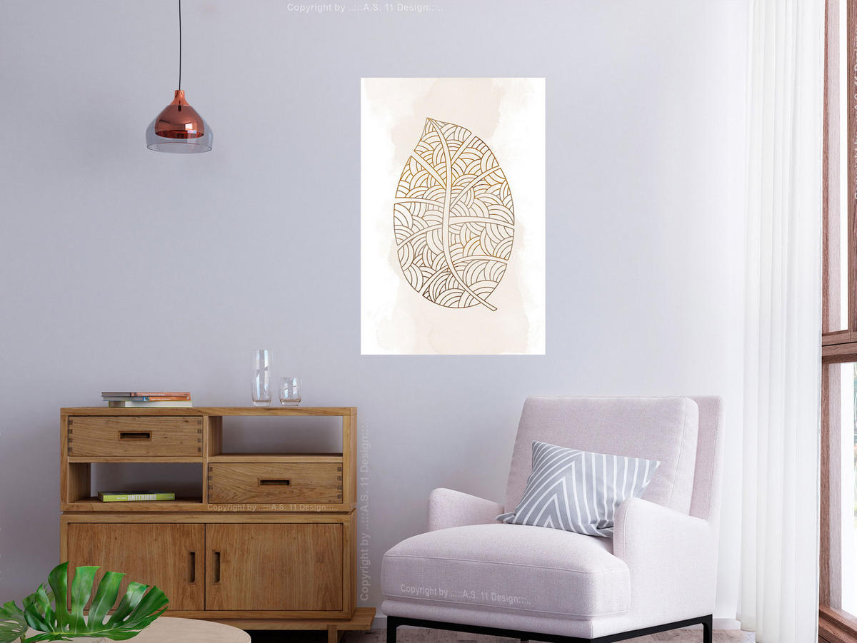 KUNSTDRUCK Weiß 40/60 cm - Beige/Weiß, Textil (40/60cm) - KUNSTLOFT