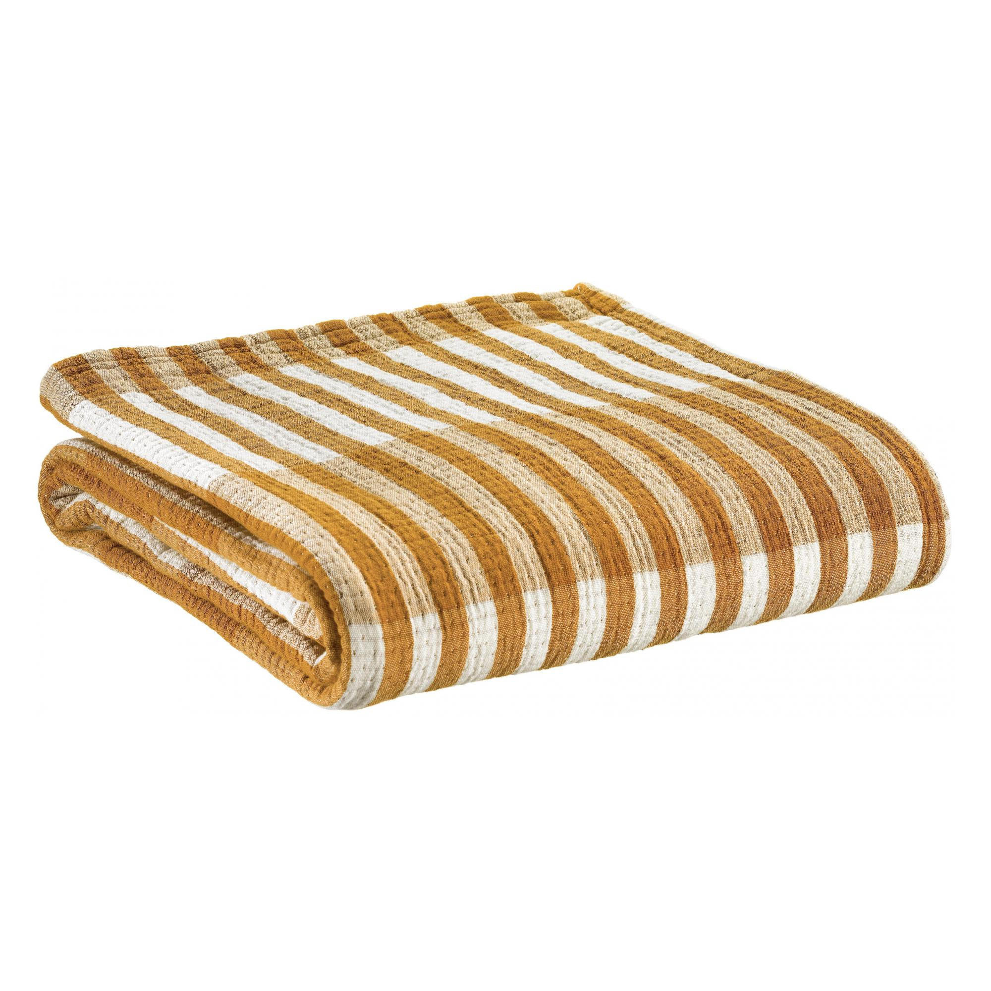 PLAID Calista safrangelb 137 x 180 cm - Hellbraun, Textil (137/180cm) - Vivaraise