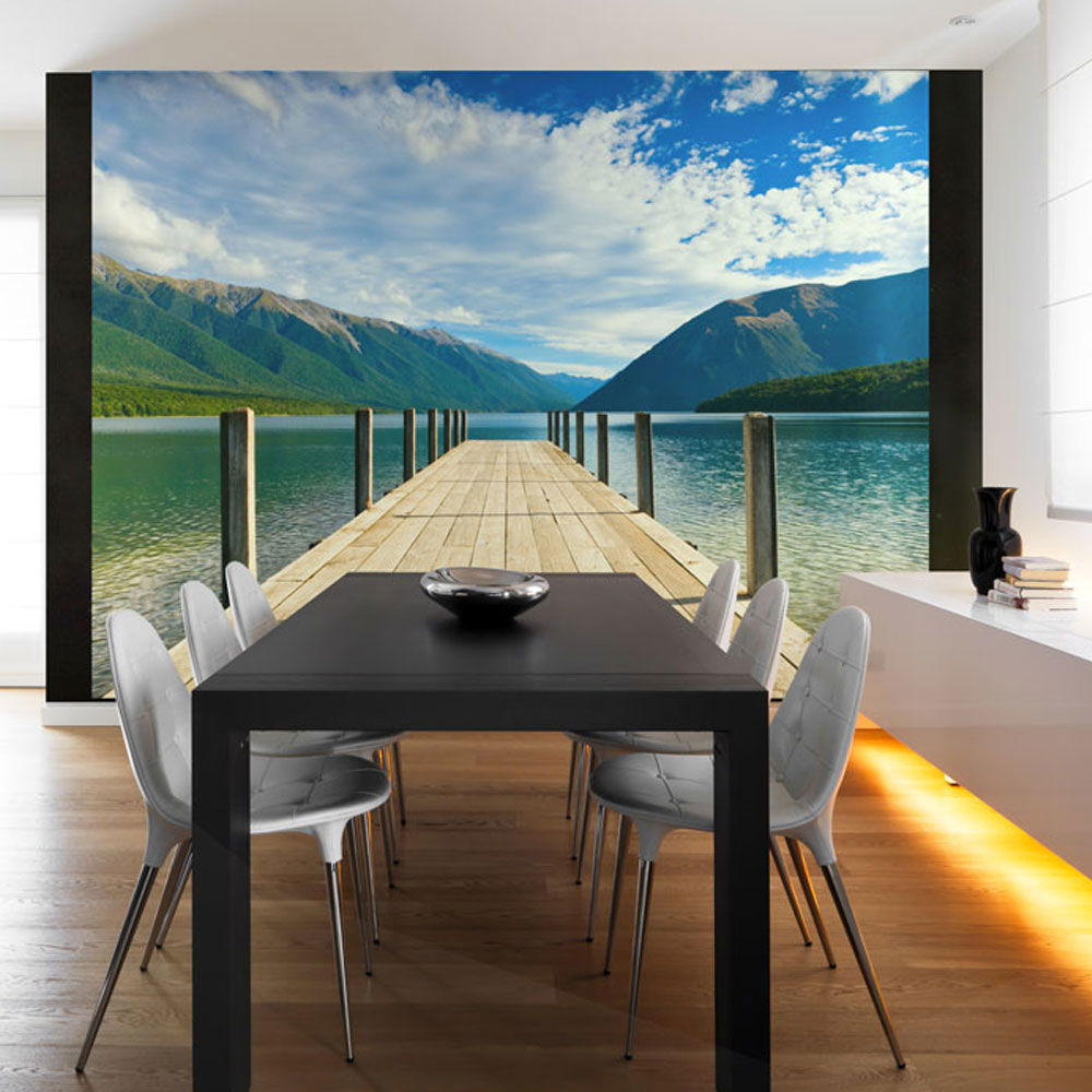 VLIESTAPETE Grün 400/309 cm - Grau/Grün, Textil (400/1cm) - KUNSTLOFT