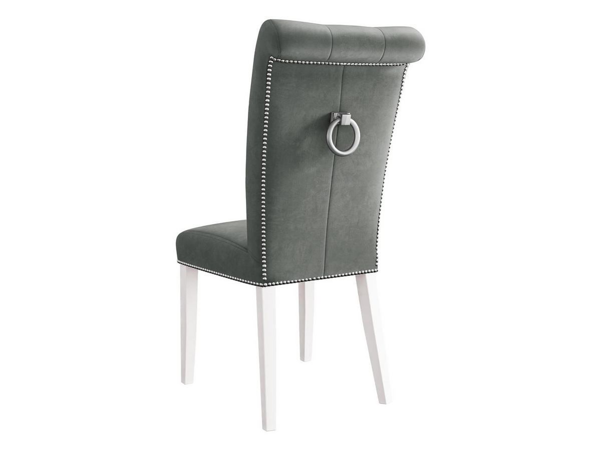 POLSTERSTUHL Christina, Holzfarbe: Weiß - Dunkelgrau/Weiß, Holz/Textil (47/103/68cm) - MIRJAN24