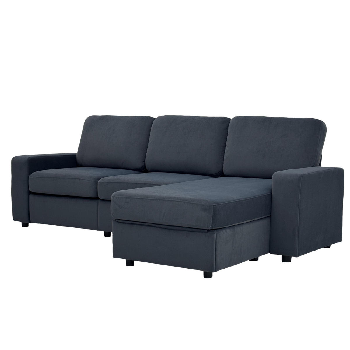 ECKSOFA 245.5/150.5/86.5 cm Dunkelgrau mit Stauraum und Ottomane - Dunkelgrau, Textil (245.5/150.5cm) - Oxeza