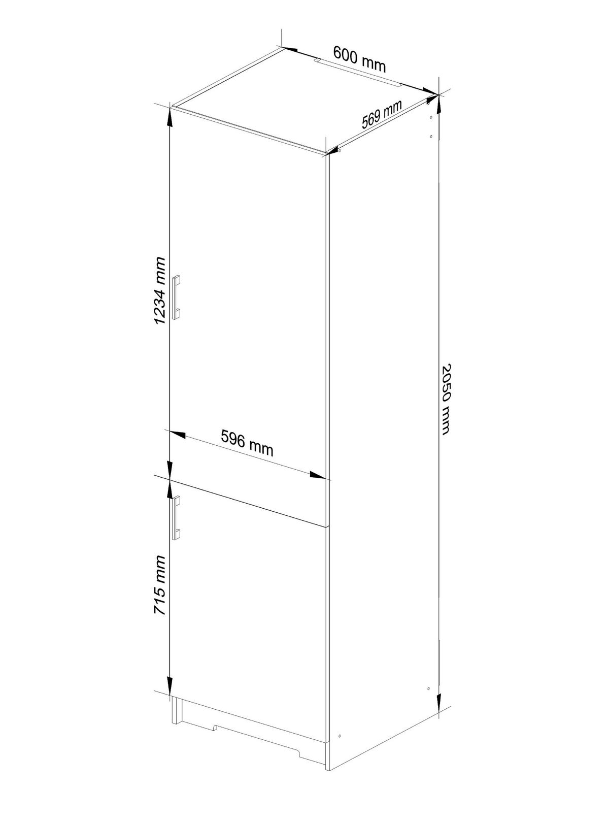 DULAP ÎNALT Alb, stejar Sonoma 205/60/55 - alb, compozit lemnos (60/205/55cm) - RAUMHIRSCH FURNITURE