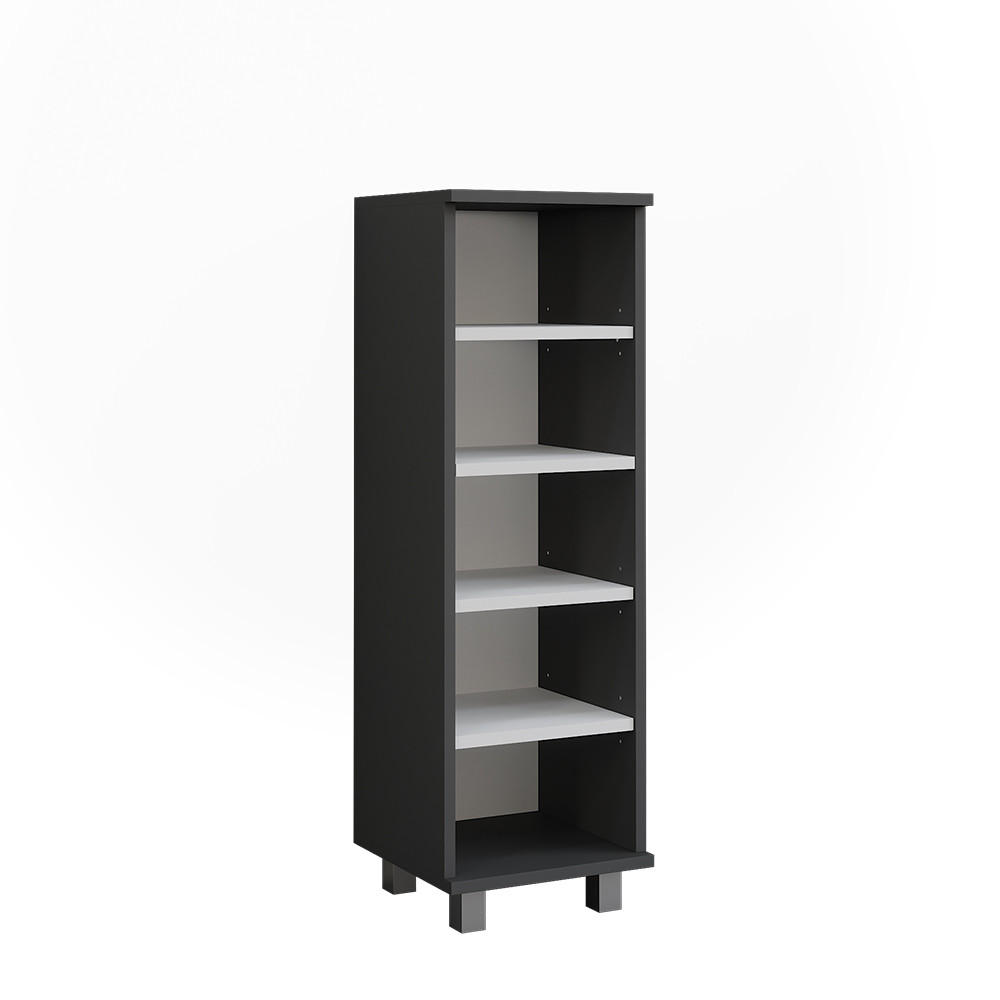 MIDISCHRANK Ilias Anthrazit/Weiß 30.2 x 95 cm mit 5 offenen Fächern - Anthrazit/Weiß, Holzwerkstoff (30.2/95/30cm) - Vicco