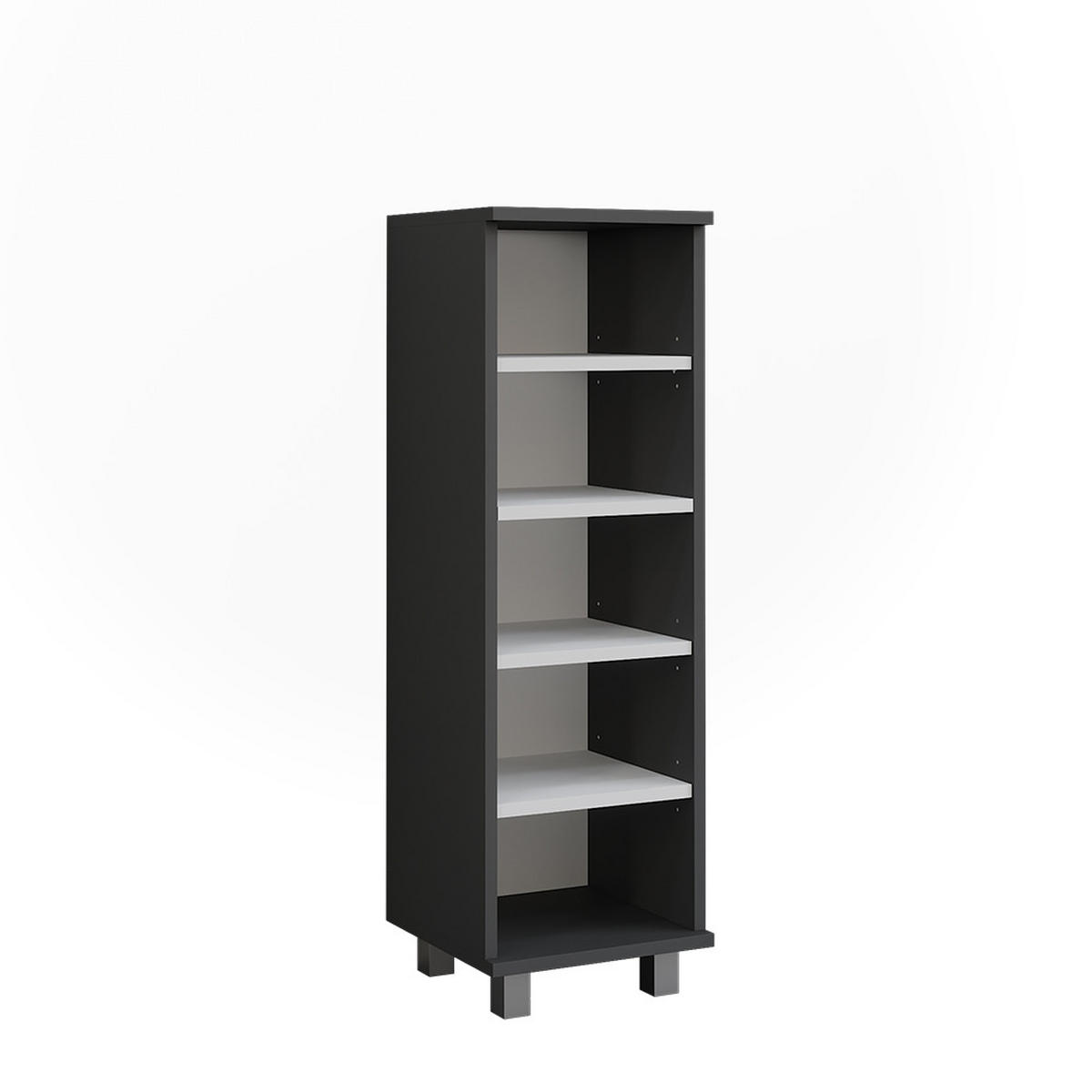 MIDISCHRANK Ilias Anthrazit/Weiß 30.2 x 95 cm mit 5 offenen Fächern - Anthrazit/Weiß, Holzwerkstoff (30.2/95/30cm) - Vicco
