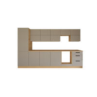 KÜCHENZEILE 360 cm - Nexa KÜ-LN-002 - in Beige / Matt - Beige/Schwarz, Holz/Metall (360/212/58cm) - ROYAL24_MARKT
