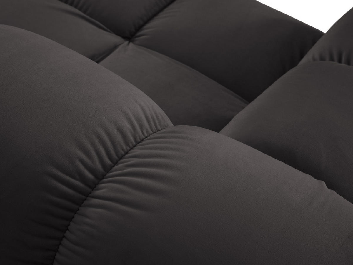 MODULARES-SOFA rechts Bellis aus Samt dunkelgrau 4 Sitzplätze - Dunkelgrau, Textil (94/63/282cm) - Micadoni