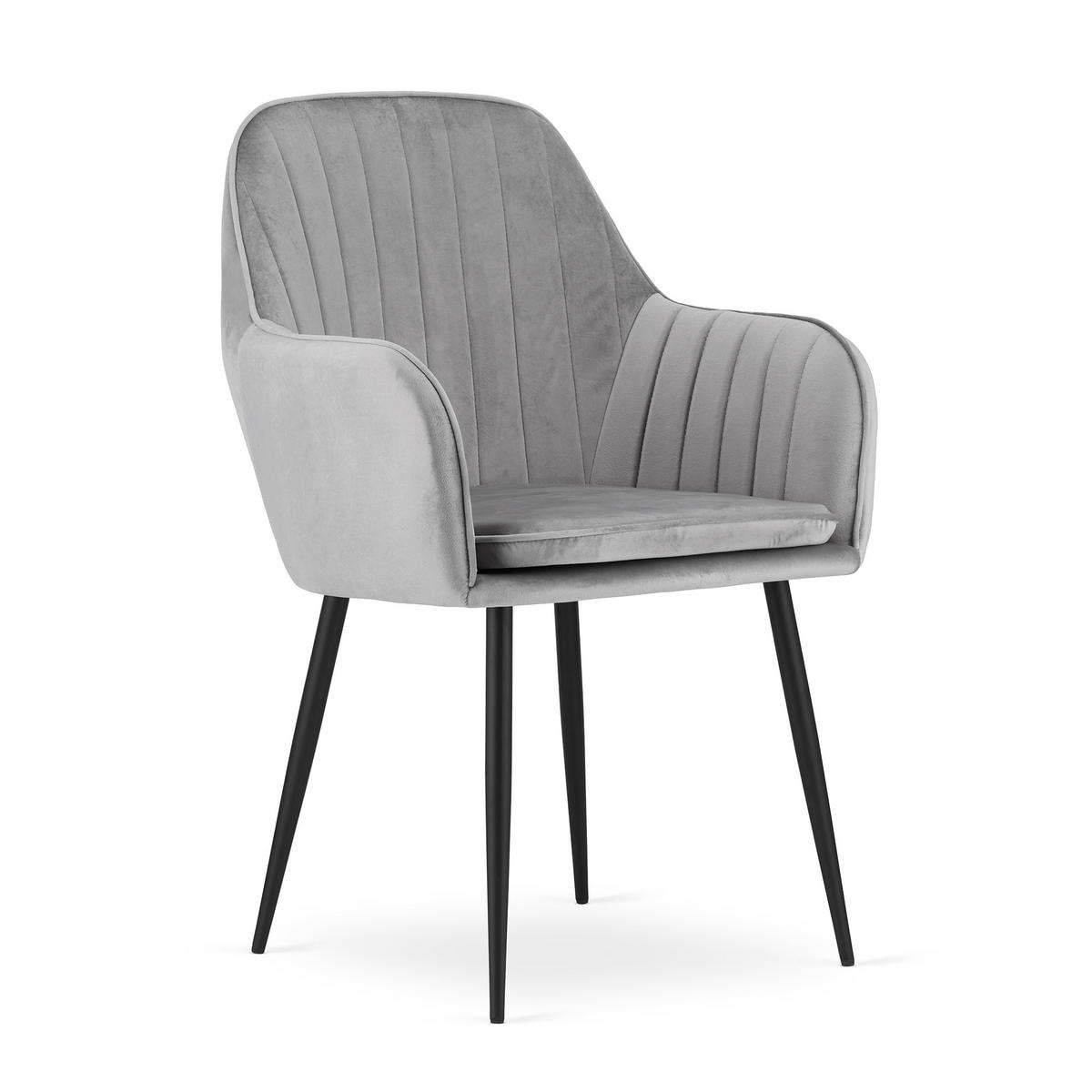ESSZIMMERSTUHL Liv (2er-Set) - Silberfarben/Schwarz, Textil/Metall (56/86/57cm) - Home Collective
