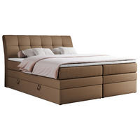 BOXSPRINGBETT GOLD-10 KING 140/200 Braun Kunstleder - H3 - Braun, Holz/Textil (140/200cm) - MKS