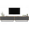 TV-SCHRANK 2-er Set Apollo2 Eiche wotan Graphit Matt 150 cm - Graphitfarben/Schwarz, Holzwerkstoff/Metall (300/53/35cm) - Meble Lindner