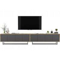 TV-SCHRANK 2-er Set Apollo2 Eiche wotan Graphit Matt 150 cm - Graphitfarben/Schwarz, Holzwerkstoff/Metall (300/53/35cm) - Meble Lindner