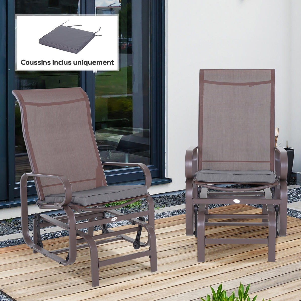 SITZKISSEN DE-17695 2er-Set 45x45 cm mit Bindebändern Dunkelgrau - Dunkelgrau, Textil (45/45/5cm) - ComfortXL