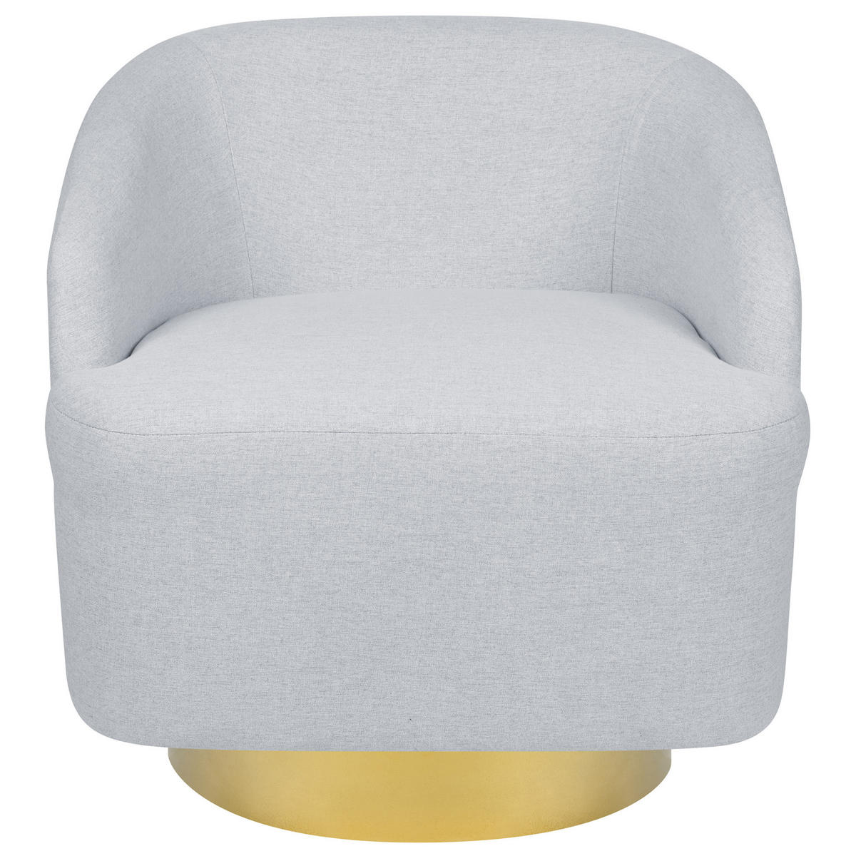 SESSEL hellgrau/gold mit Drehfunktion Lavik - Goldfarben/Grau, Textil (73/71/70cm) - Beliani