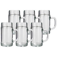 MASSKRUG STYRIA transparent 1000 ml 6er Set - Transparent, Glas (1L) - Stölzle Lausitz