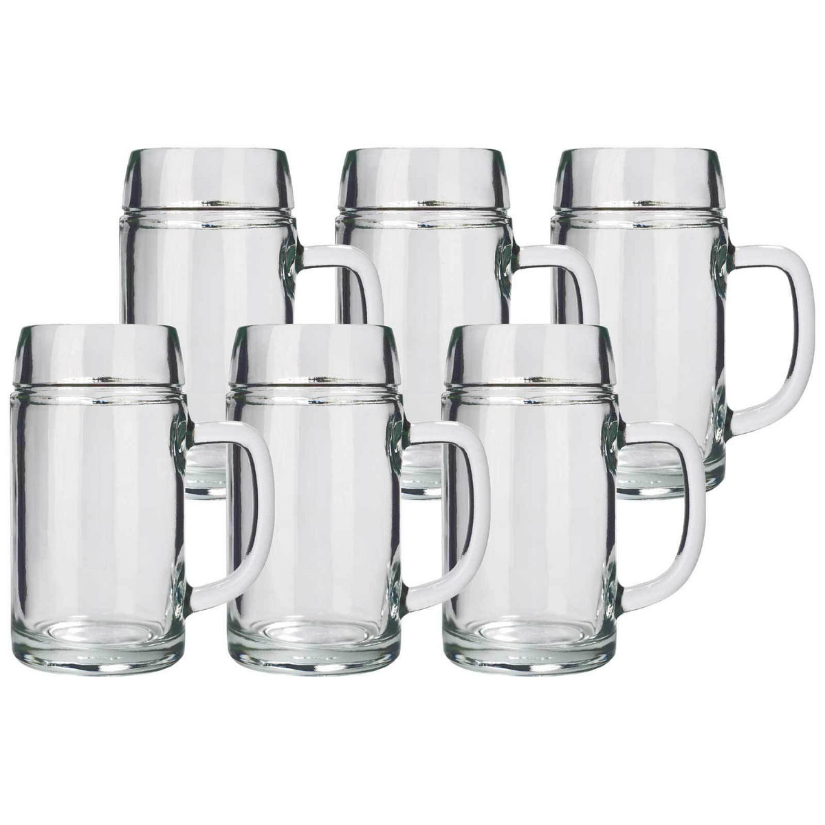MASSKRUG STYRIA transparent 1000 ml 6er Set - Transparent, Glas (1L) - Stölzle Lausitz