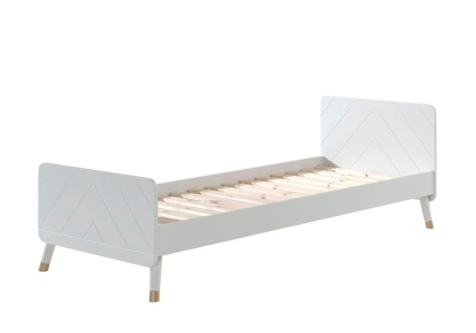 EINZELBETT Kamillah 204x74x95 aus MDF in Satin Weiß - Weiß, Holzwerkstoff (90/200cm) - 58aufmkessel