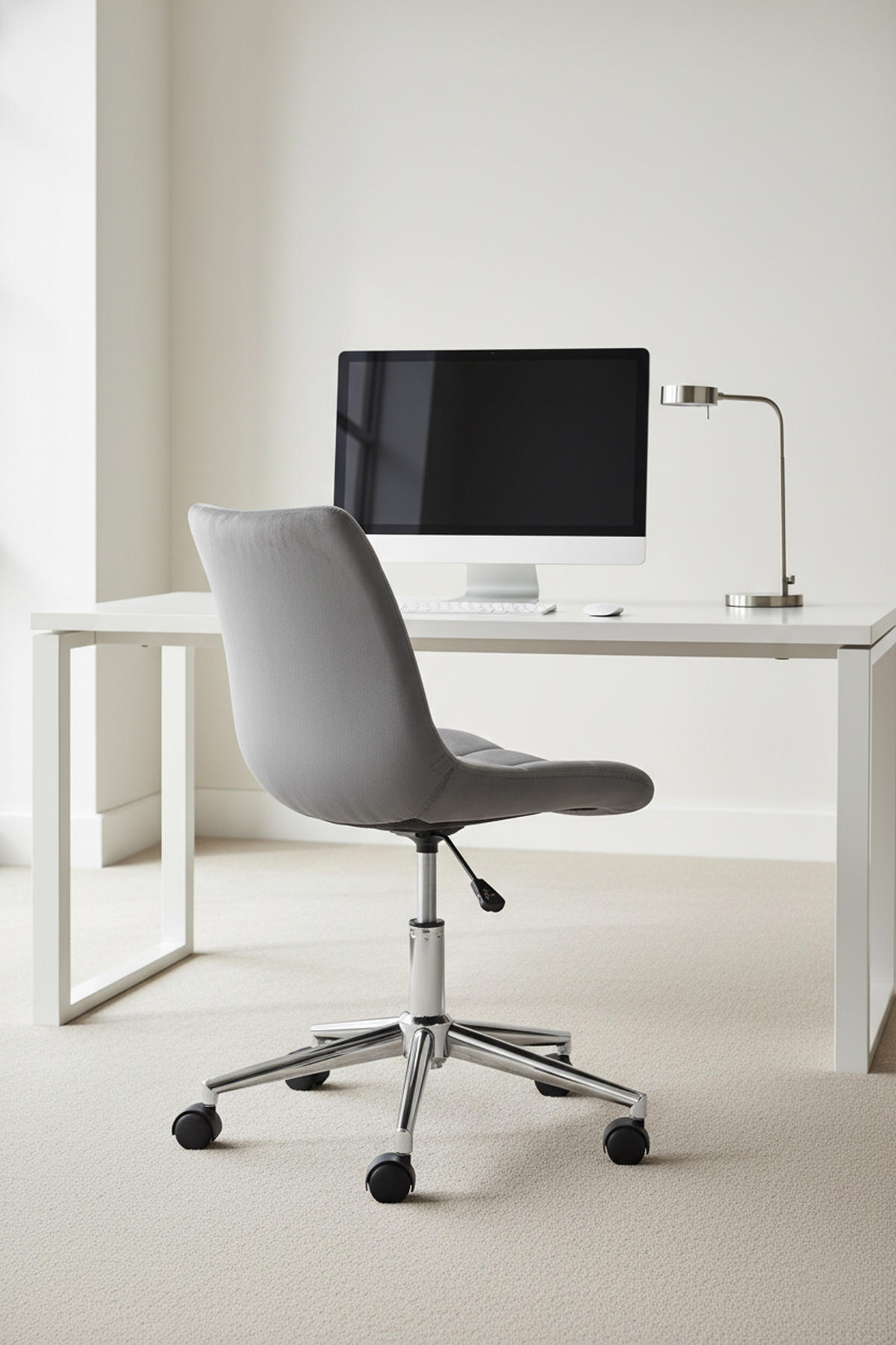 BÜROSTUHL Auronix Samt grau - Chromfarben/Grau, Metall (46/96/62cm) - TPFLiving