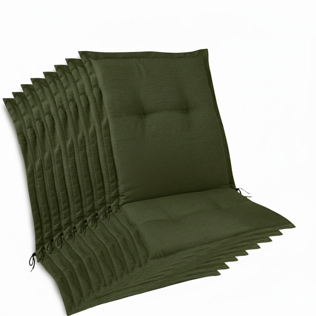 NIEDERLEHNERAUFLAGE Highlux HL 105x50x7cm Dunkelgrün (8tlg) - Dunkelgrün, Textil (50/7/105cm) - Beautissu 