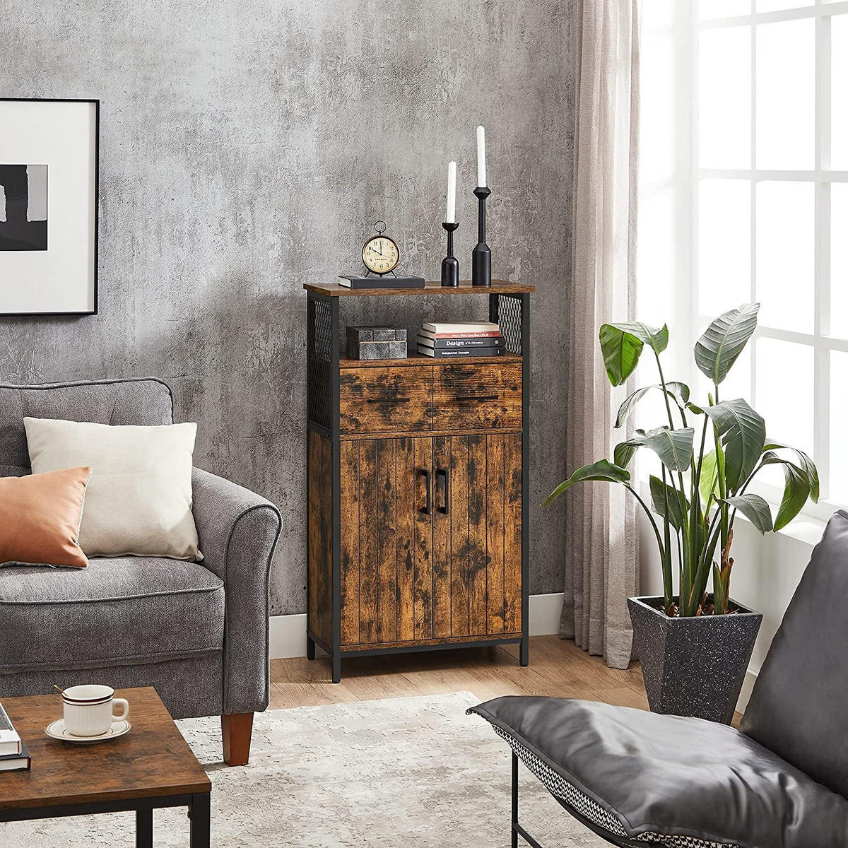 AUFBEWAHRUNGSSCHRANK SIDEBOARD - Braun, Textil (30/108/60cm) - Hansiro