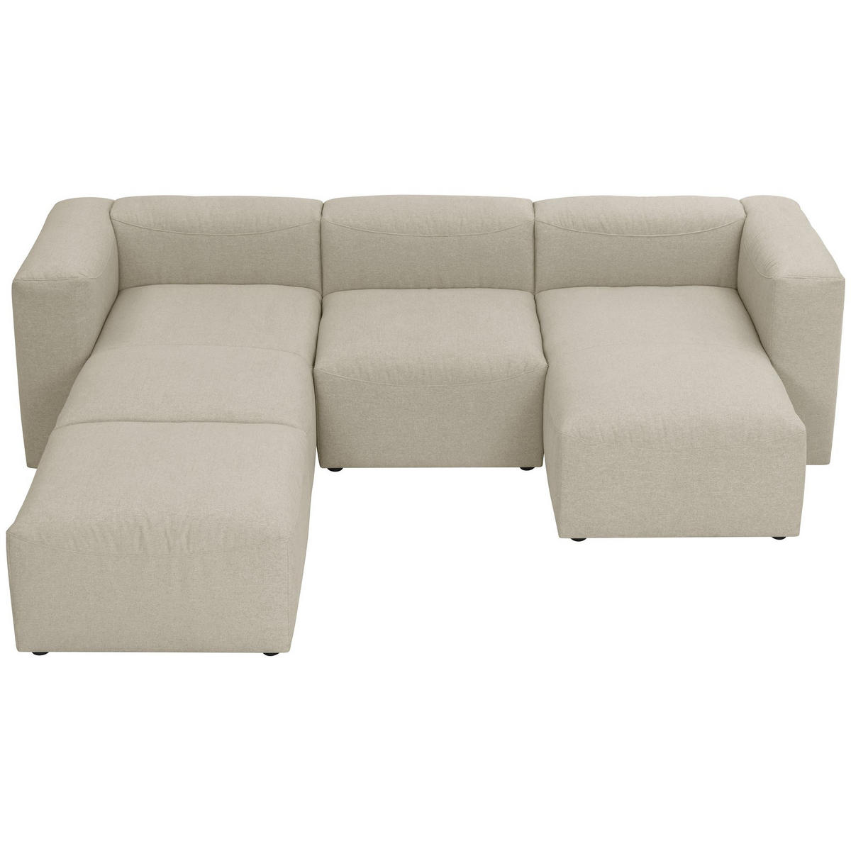 WOHNLANDSCHAFT 4 Kattrina Flachgewebe creme - Creme, Kunststoff (275/73/235cm) - 58aufmkessel