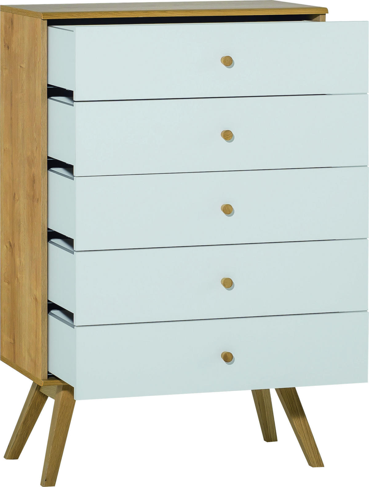 KOMMODE SCHMAL NATURE - Weiß, Holzwerkstoff (75/117/40cm) - Vox Möbel