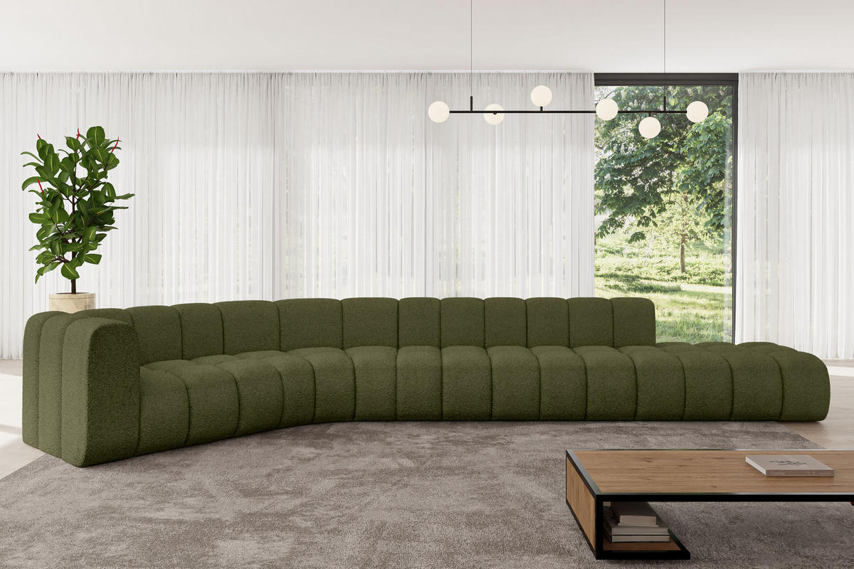 ECKSOFA modulares Sofa Tilmo-L2 - 490x194x70 cm Grün - Grün, Holzwerkstoff/Textil (490/194cm) - ALTDECOR