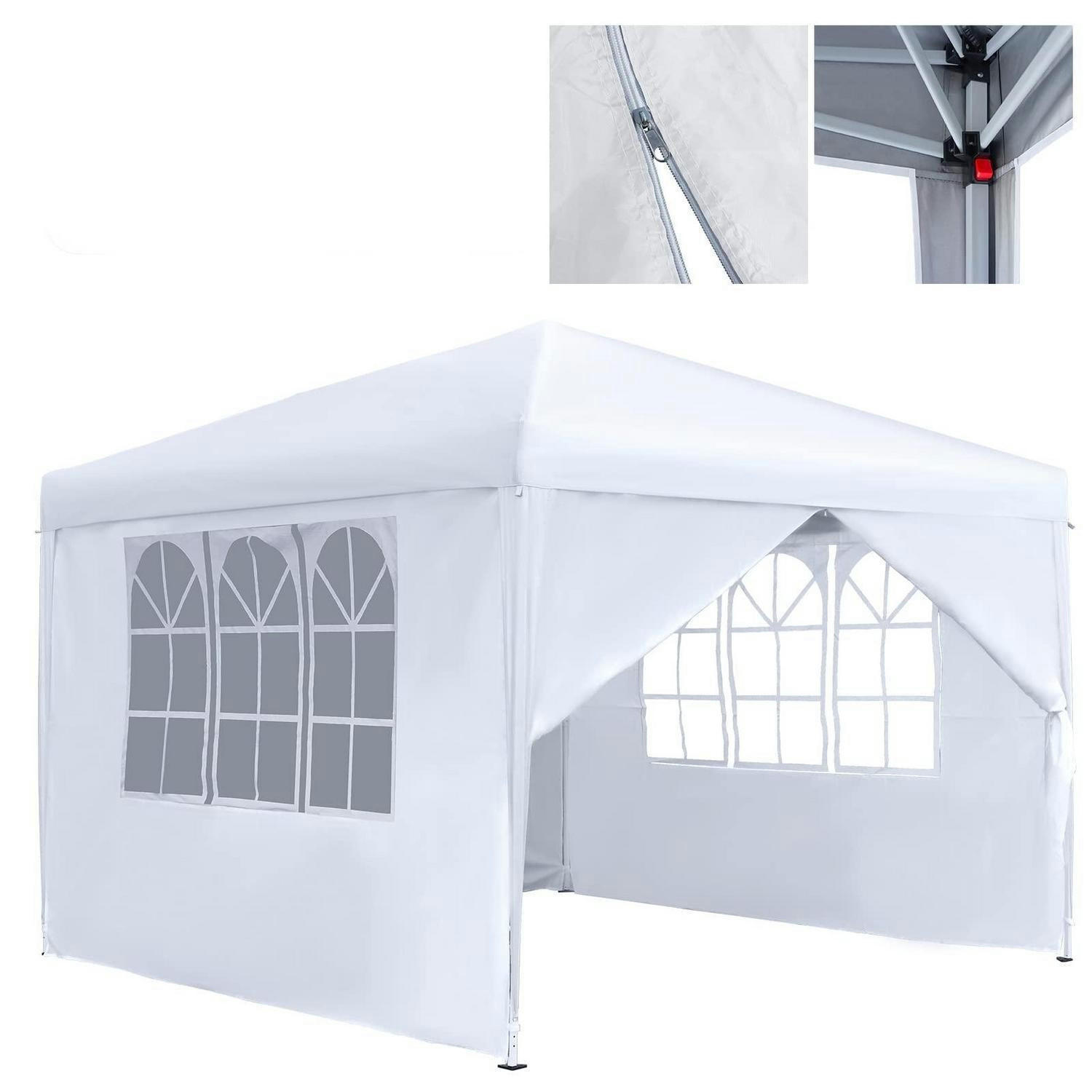 GARTENPAVILLON 300 x 300 cm mit 4 Seitenteilen Weiß - Weiß, Textil (300/260/300cm)