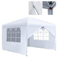 GARTENPAVILLON 300 x 300 cm mit 4 Seitenteilen Weiß - Weiß, Textil (300/260/300cm)